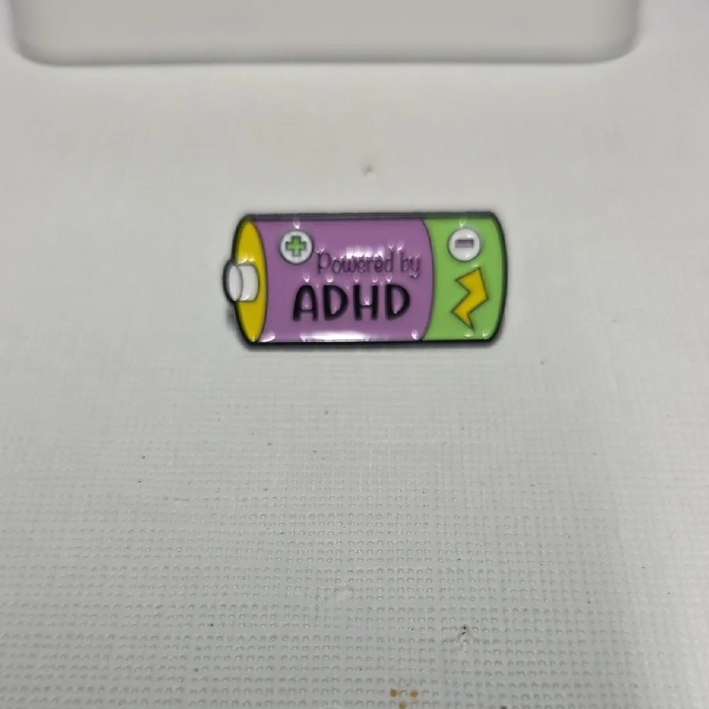 Powered by ADHD Enamel Pin